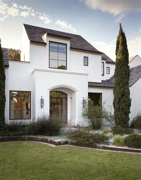 white metal roof stucco house|houses with white trim exterior.